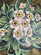 Prato Cerâmica Antiga Florido Pintado A Mão Costa Rica