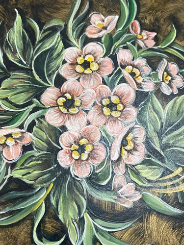 Prato Cerâmica Antiga Florido Pintado A Mão Costa Rica