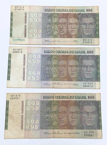 Cédulas Antigas Brasil 500 Cruzeiros