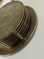 Antigo Porta Copos Em Metal Espessurado A Prata Com Seis Uni