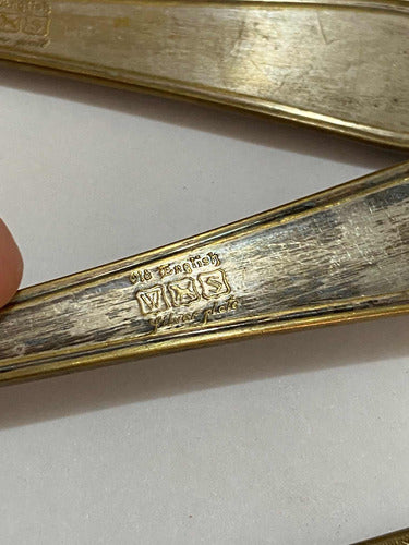 Antiga Colher E Garfo Dourados Old English Silver Plated