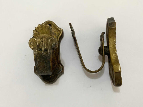 2 Suportes Antigos De Bronze Para Cortina - Peq Lote 3