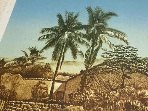 Quadro Gravura Antiga Paraty Rio De Janeiro Assinada N.godoy