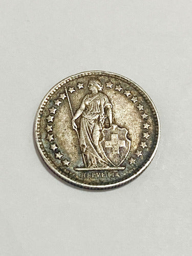 Antiga Moeda De Prata 1934 Helvetia 1/2 Fr Suiça