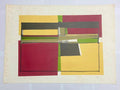 Quadro Gravura Antiga Silvio Oppenheim Abstrato Vermelho