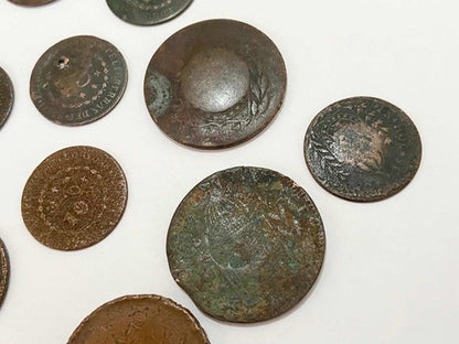 Lote Antigas Moedas Brasil Réis Bronze E Cobre