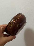 Tigelas Antigas De Jacarandá Com Detalhes Em Metal