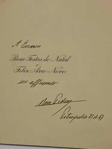 Antigos Cartões Com Mensagens Ass Por Dom Pedro De O E Braga