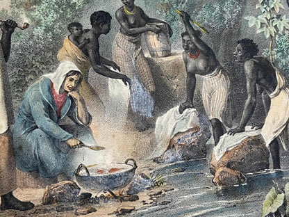 Quadro Litografia Antiga Deroi Rugendas Lavadeiras Rio 1835