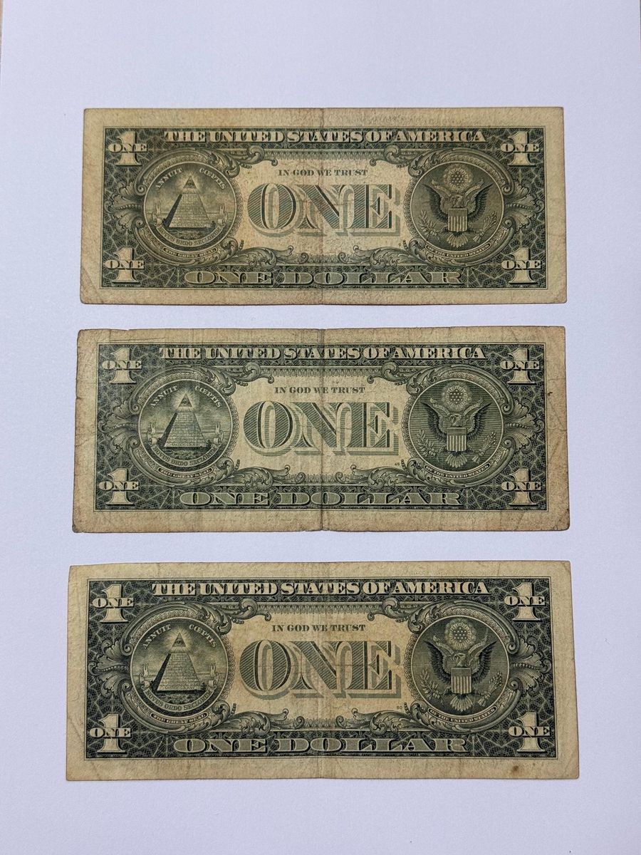 lote 4 cédulas antigas 1 dólar eua 1988a 1993 2003a