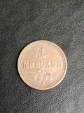 Moeda Antiga 1851 Austria 1 Kreuzer