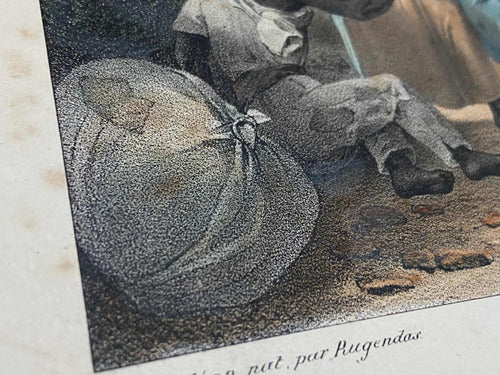 Quadro Litografia Antiga Deroi Rugendas Lavadeiras Rio 1835