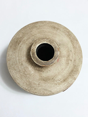 Vaso Cerâmica Pintado À Mão Paisagem Casas Igreja