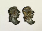 Par De Apliques Antigos Guerreiro Romano Em Metal