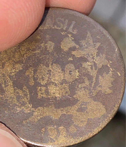 Moeda 1000 Réis Antiga Bronze Império Rara