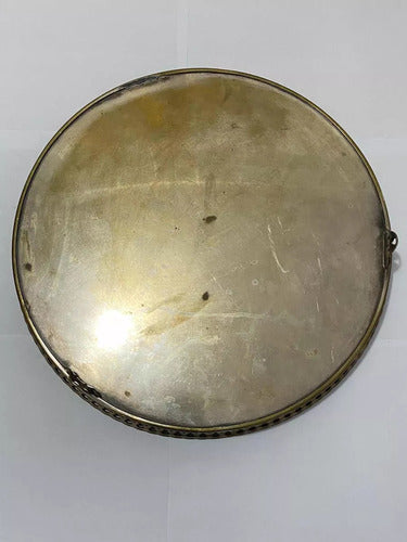 Bandeja Antiga Dourada Com Desenhos Florais