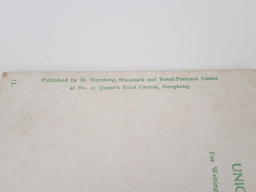 Cartão Postal Antigo Hongkong China - M. Stenberg