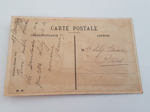 Cartão Postal Antigo Com Mini Fotos Antigas França