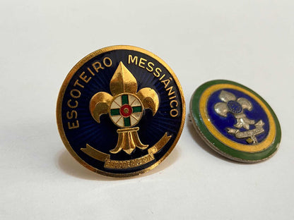 Broches Antigos Escoteiro Dourado E Prata