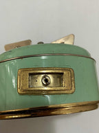 Relógio Despertador Antigo Kienzle Rubi Dourado E Verde