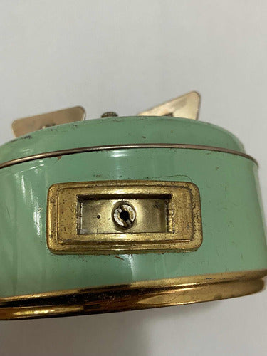 Relógio Despertador Antigo Kienzle Rubi Dourado E Verde