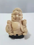 Antiga Escultura Figura Homem Asiatico Segurando Aves