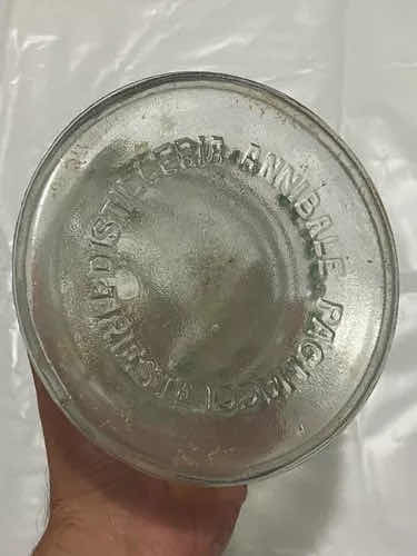 Garrafa Antiga De Vidro Em Formato De Sino Com Pintura