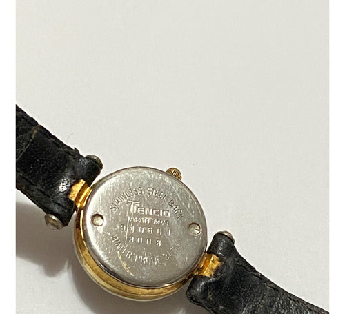 Relógio Antigo Tencio Japan Quartz Dourado E Preto