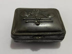 Antiga Caixa Charuto De Metal Porta Cigarro Com Desenhos
