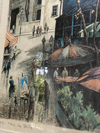 Quadro Antigo Gravura Paris Place Du Tertre - Ortiz Alfau