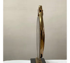 Escultura Coruja Dourada Pedra Agata