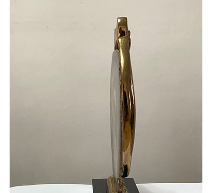 Escultura Coruja Dourada Pedra Agata