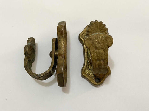 2 Suportes Antigos De Bronze Para Cortina - Peq Lote 1