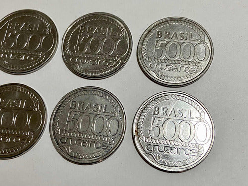 Lote Moedas Antigas Brasil 5000 Cruzeiros Tiradentes