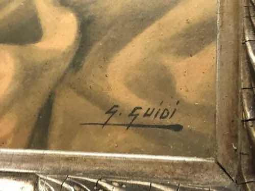 Quadro Antigo Assinado G. Guidi Flores Bela Moldura