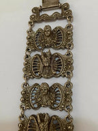 Antiga Pulseira Bracelete Cor Prata Desenho Deusa Guerreira