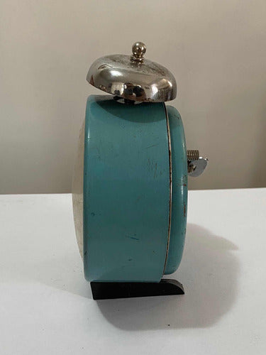 Relogio Despertador Antigo Kienzle Verde E Prata