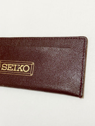 Porta Relógio Estojo Original Seiko Antigo Couro Marrom