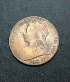 Moeda Antiga 1901 Inglaterra Grã Bretanha 1 Penny