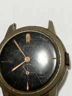 Relógio Antigo Suíço Preto E Dourado De Luxe Antimagnetic