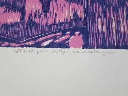 Quadro Gravura Paulo Menten 1971 - São Paulo Antigo - 6/10