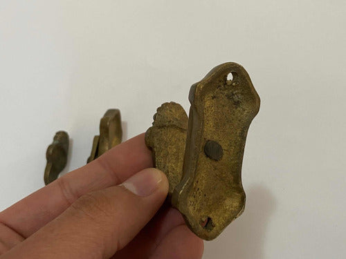 2 Suportes Antigos De Bronze Para Cortina - Peq Lote 1