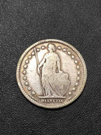 Moeda Antiga Prata Suíça 1 Franco 1903 Helvetia 1 Fr