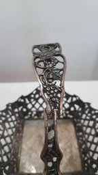 Cesta Antiga De Metal Cor Prata
