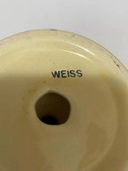 Castiçal De Porcelana Antigo Alemão Weiss Com Desenhos Flor