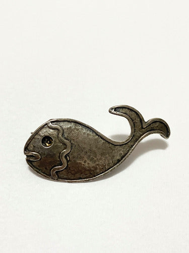 Broche Antigo Peixe Prata 925