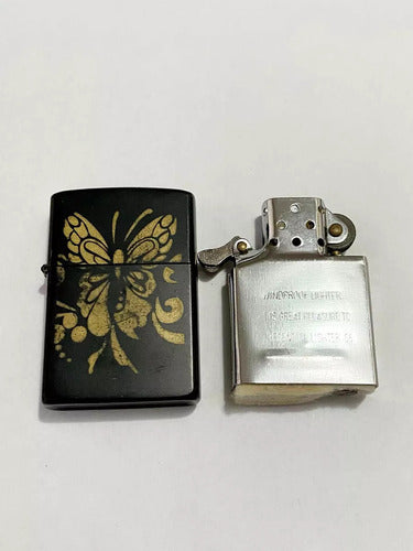 Isqueiro Antigo Com Desenho Borboleta