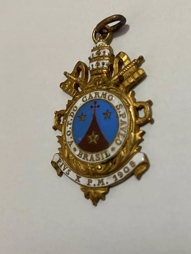 Antiga Medalha Religiosa Jubileo Sacerdotal Roma Papa Dourad