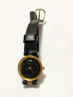 Relógio Antigo Tencio Japan Quartz Dourado E Preto