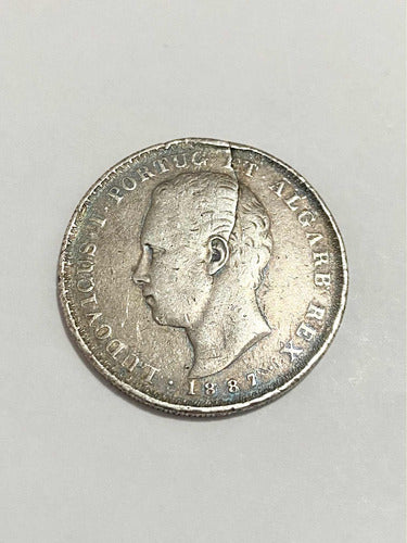 Antiga Moeda De Prata 1887 Reino De Portugal 500 Reis